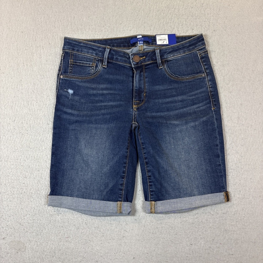 apt 9 mid rise bermuda shorts NWT Size 8 Distressed Stretch